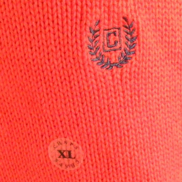 new CHAP Sweater, XL, Pullover, Red-Orange, Zip, Long sleeves, Cotton - Picture 9 of 12